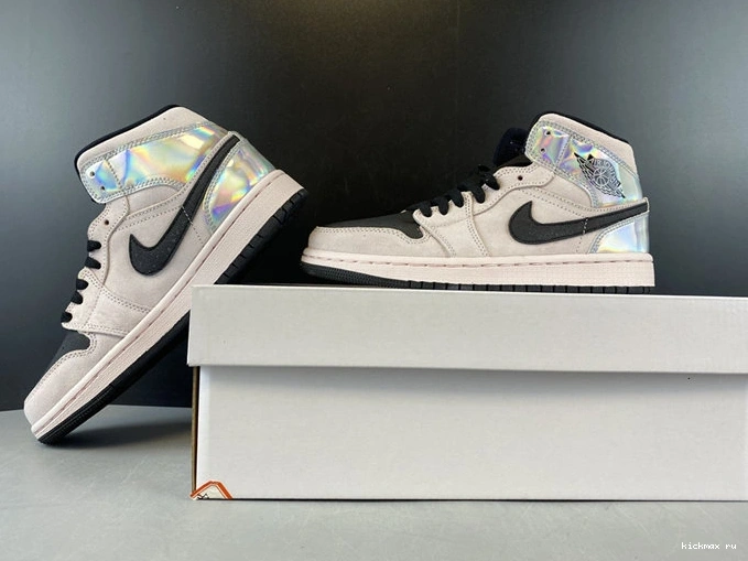 Rep MAX ComfortFit Jordan1 Mid Dirty Iridescent Powder BQ6472- 3746 1026